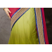 Incredible Green Colored Embroidered Chiffon Net Lehenga Saree Incredible Green Colored Embroidered Chiffon Net Lehenga Saree
